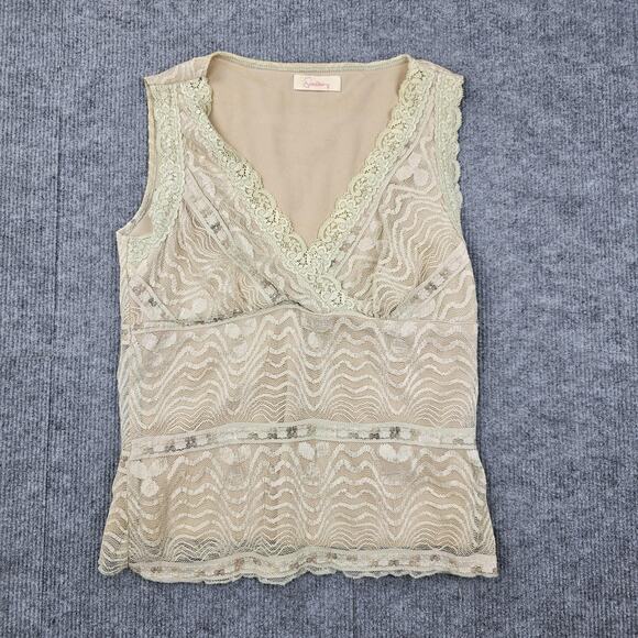 Vintage Y2K Speechless Tank Top Womens Medium Lace Sheer Overlay Fairy Whimsi - Picture 1 of 5